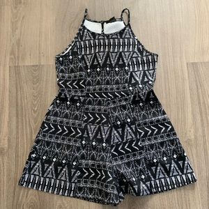 Aztec print romper (thick scuba like material)